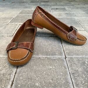 Cole Haan Nike Parker Air Tan & Brown Front Buckle Loafers 7.5